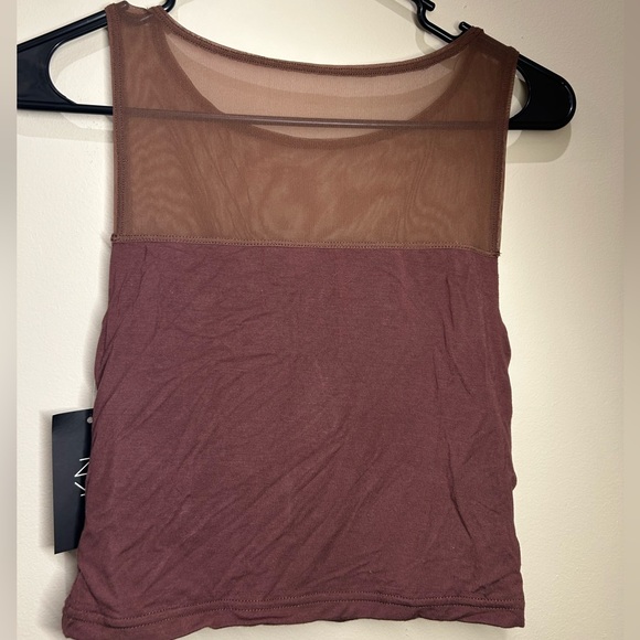 Sheer Mesh Brown Top - Picture 3 of 9
